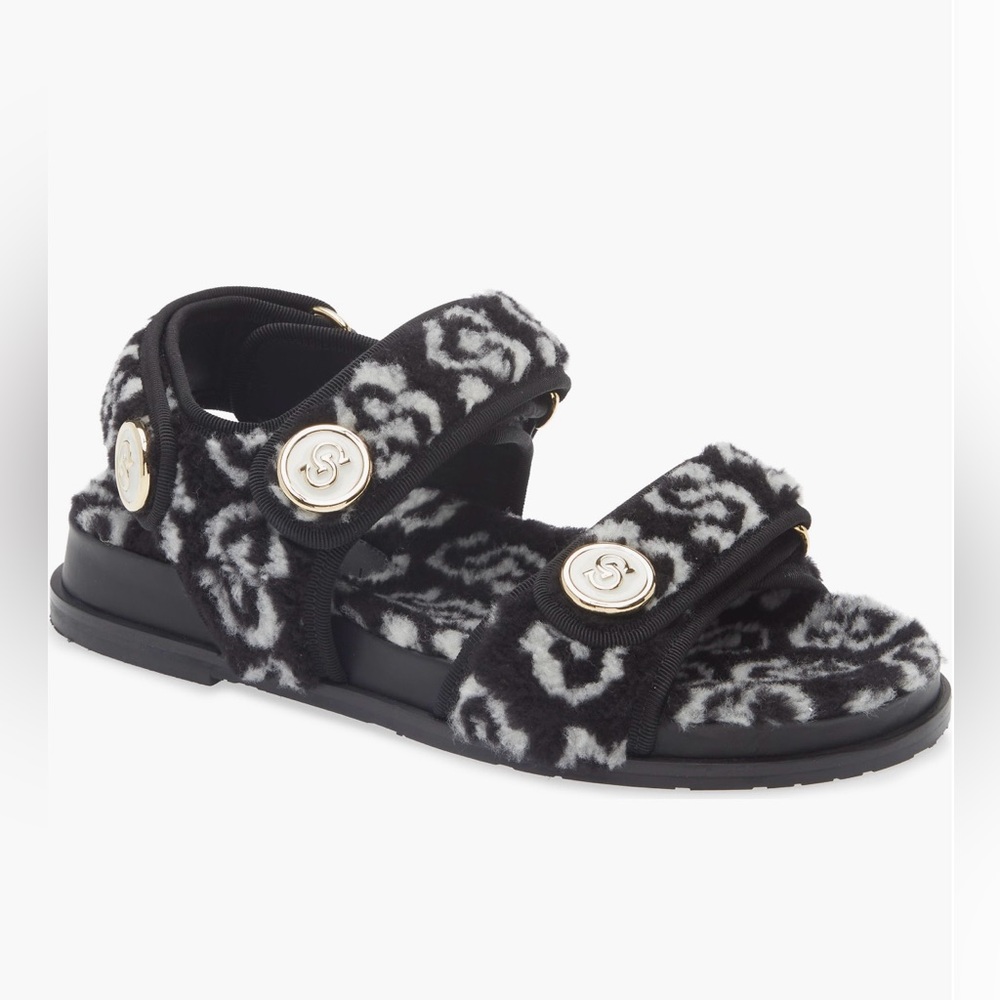 NIB  SALVATORE FERRAGAMO Keita J Gal Genuine Shearling Sandal